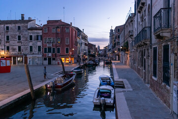 canal in Venice at night