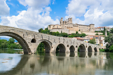 Beziers France from across the Orb river