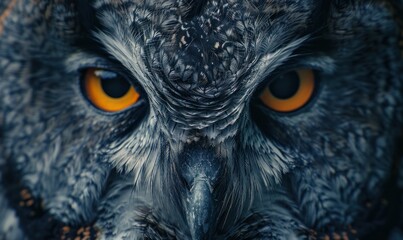 Close-up of an Owl's Intense Gaze