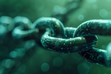 Close-up of a metal chain with water droplets, symbolizing strength and connection. Perfect for technology articles, industrial content, and conceptual designs.