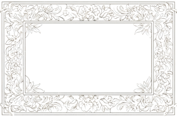 PNG  Vintage elegant ornament frame pattern textured drawing.