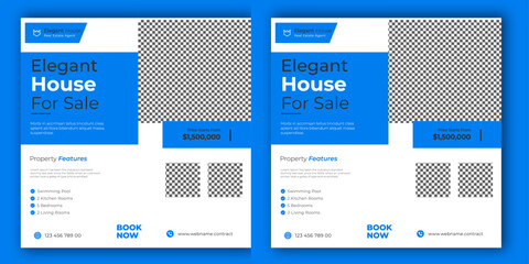 Real estate social media post design for banner  square  template