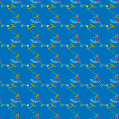 Flat design small flowers pattern design