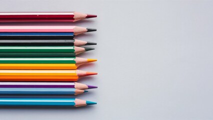 Obraz premium Colorful pencils on isolated background, Back to school concept