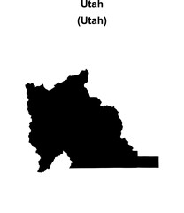 Obraz premium Utah County (Utah) blank outline map