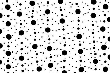 Dots pattern in sketch style. Hand drawn doodle white black background. Vector illustration