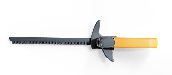 Old tools. Carpenter saw isolated on white 3d render