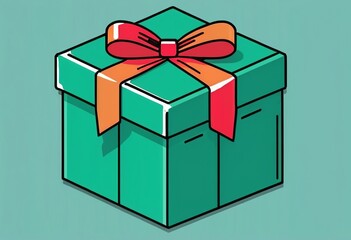 Celebrate with a Gift: Wrapped Gift Box Line Art