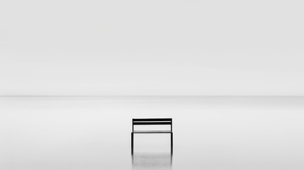 A serene and crisp photo of a minimalist black and white photograph with striking contrasts, focus cover all object