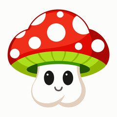 Ghost vector illustration,  spooky vector art, ghost silhouette, Mushroom cap on ghost's head