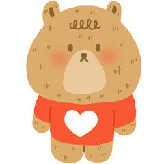 teddy bear with red shirt