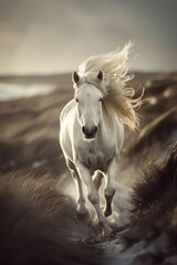 Naklejka premium photo of a white horse spirit animal