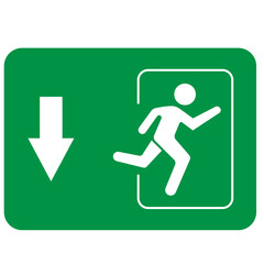 Emergency Exit Sign Set Vector Icon Illustration