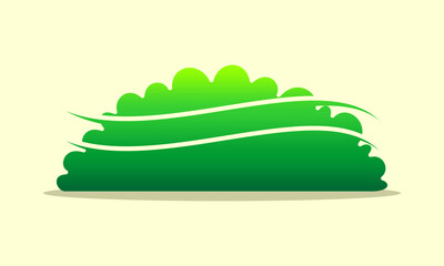 Bush with wind illustration, fresh breeze, green bush, good environment