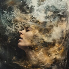 portrait of a person with a smoke
