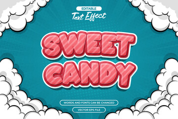 Sweet candy editable text effect