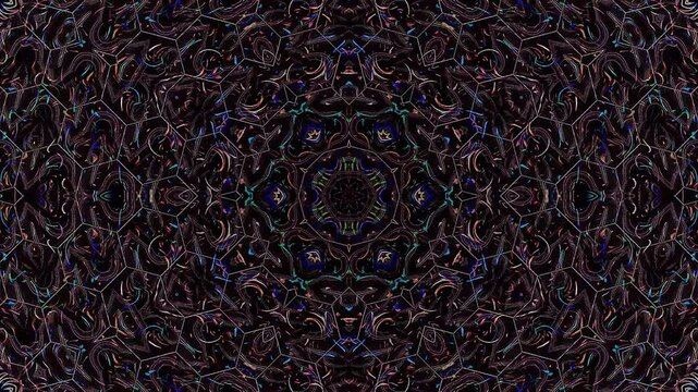 Beautiful abstract kaleidoscope that shines, a radiant light that regulates the subtle movements	
