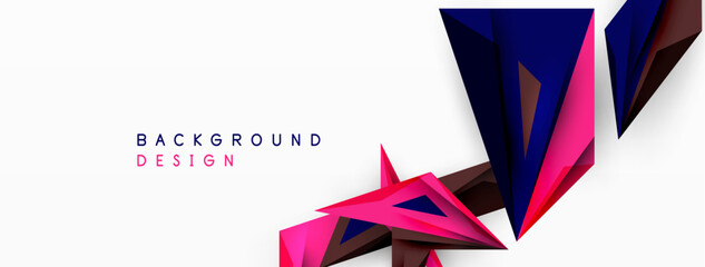 Obraz premium Minimal geometric abstract background. Low poly dynamic triangle design. Trendy techno business template for wallpaper, banner, background or landing