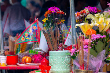 China, ghost festival, table for tables, Purdue, god ghosts, incense, incense burner