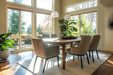 Fototapeta premium Modern Dining Room with Natural Light
