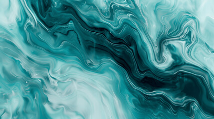 Abstract background with marble-like swirls in aqua and teal