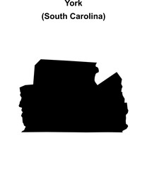 York County (South Carolina) blank outline map