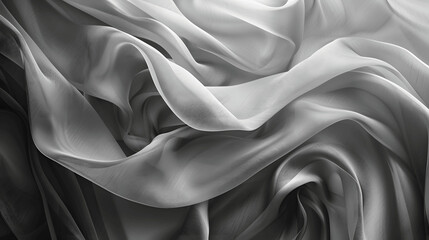 Obraz premium Minimalist abstract design with elegant fabric folds in monochromatic shades