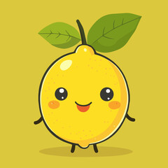 Cute Cartoon Lemon Food Character Illustration