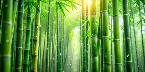 Bamboo Forest in the Rain, Close-up, Green, Lush, Nature, Bamboo, Rain, Forest, Nature Photography,  Water Drops,  Sunshine,  Zen,  Calm