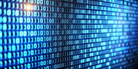 Naklejka premium Binary Code - Blue Digital Data, Binary, Digital, Data, Code