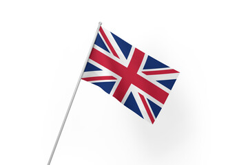 Waving flag of United Kingdom in white background. United Kingdom flag for independence day. The symbol of the state on wavy fabric.
