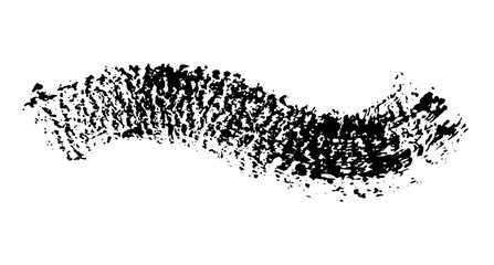 Black ink paint vector brush strokes. Thick dirty distress texture. Grunge rough paint brushes. touch material, dirty splash, handwritten texture simple stripes.