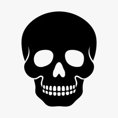 Skull vector illustration, Halloween skull vector art, skull silhouette, skull and crossbones