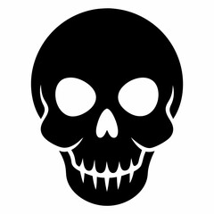 Skull vector illustration, Halloween skull vector art, skull silhouette, skull and crossbones