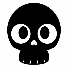 Skull vector illustration, Halloween skull vector art, skull silhouette, skull and crossbones