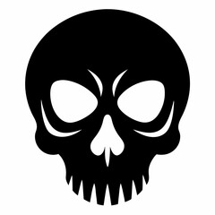 Skull vector illustration, Halloween skull vector art, skull silhouette, skull and crossbones