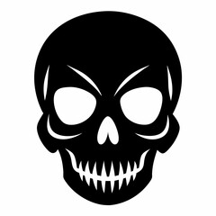 Skull vector illustration, Halloween skull vector art, skull silhouette, skull and crossbones