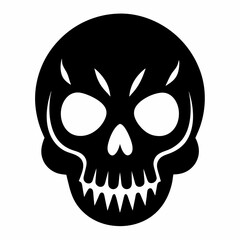 Skull vector illustration, Halloween skull vector art, skull silhouette, skull and crossbones
