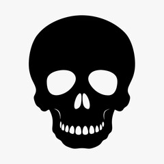 Skull vector illustration, Halloween skull vector art, skull silhouette, skull and crossbones