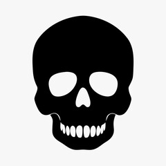 Skull vector illustration, Halloween skull vector art, skull silhouette, skull and crossbones