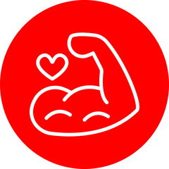 Muscle Vector Line White Circle Red