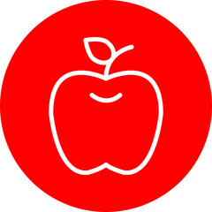 Apple Vector Line White Circle Red
