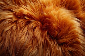 Fototapeta premium Close-up of soft ginger fur, showcasing its rich and fluffy texture. Ideal for themes of animals, pet care, and nature.