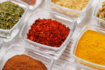 Various spices on the table