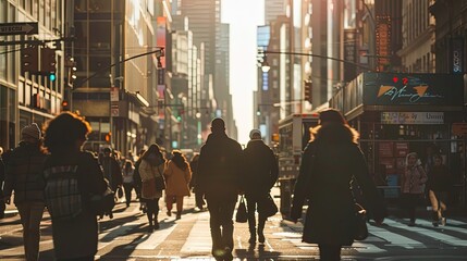 Vibrant Candid Street Scene of a Bustling City with Diverse Pedestrians and Eye Catching Architectural Details