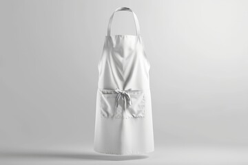 White blank apron, apron mockup on white background