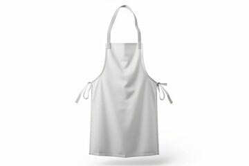 White blank apron, apron mockup on white background
