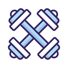 Two crossed dumbbells symbolizing fitness, strength, and weightlifting