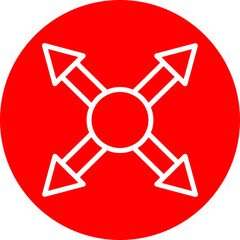 Movement Vector Line White Circle Red