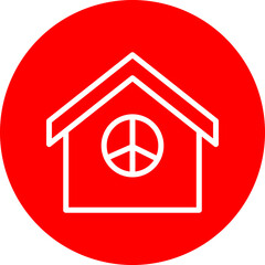 Obraz premium Living Vector Line White Circle Red